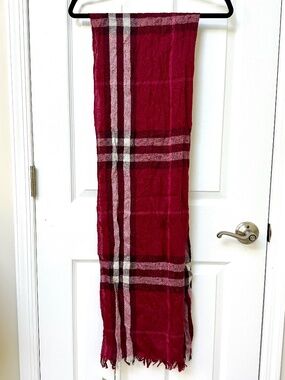 Authentic Burberry Red Metallic Scarf